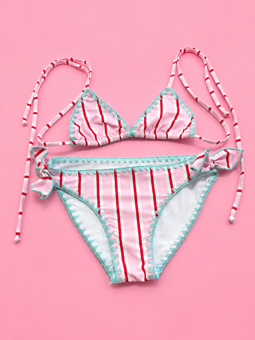 GBL SWIM Pink Striped Set