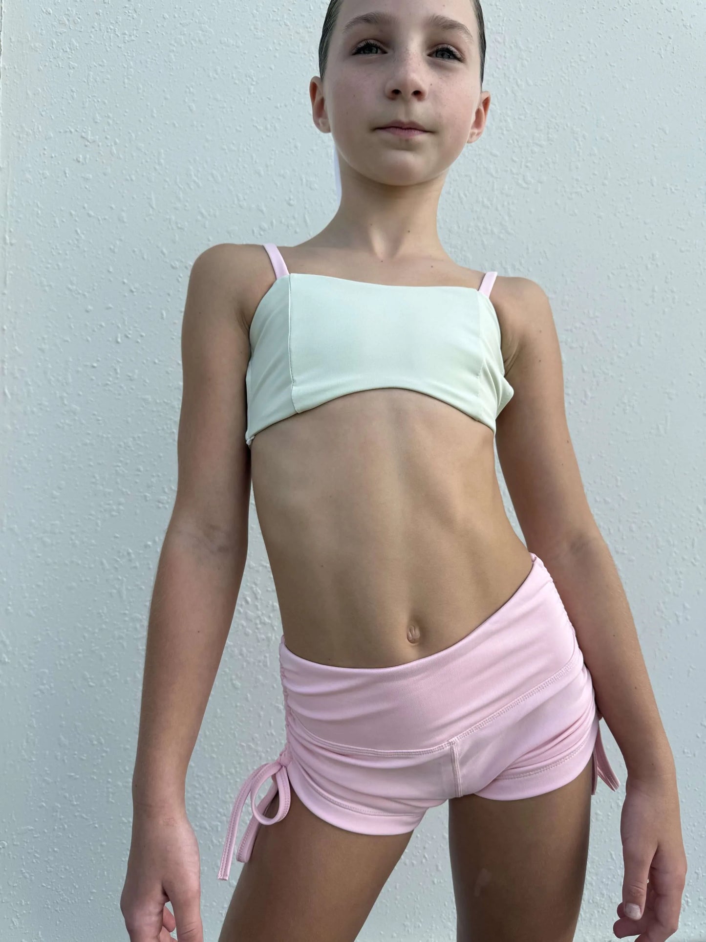 Capri Crop – Pistachio & Baby Pink