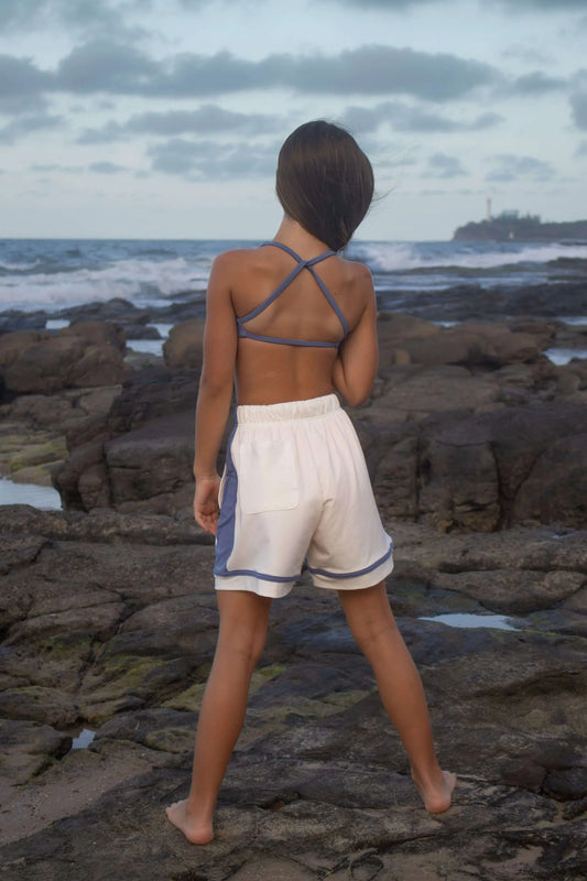 Jetsetter Shorts – White & Blue