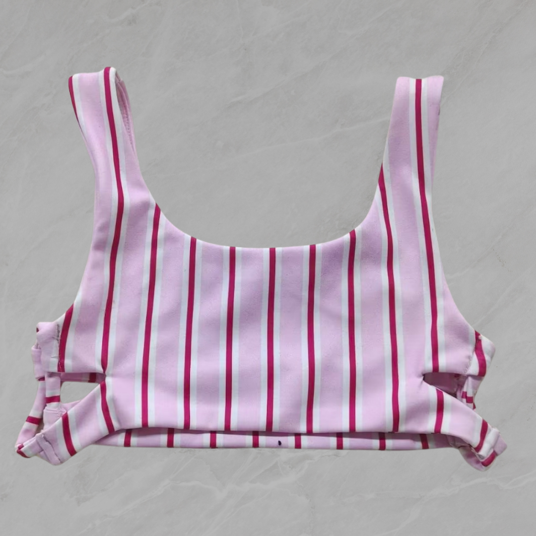 Infinity Crop - Pink Striped Print