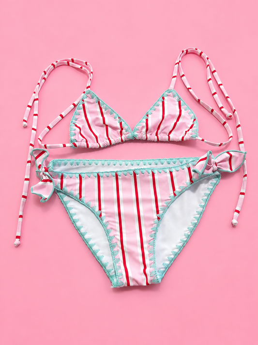 GBL SWIM Pink Striped Set