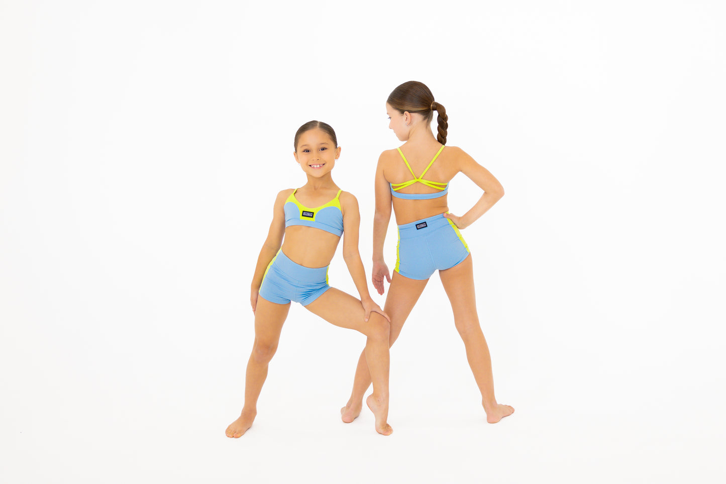Canyon Crop - Costa Blue & Lime Green