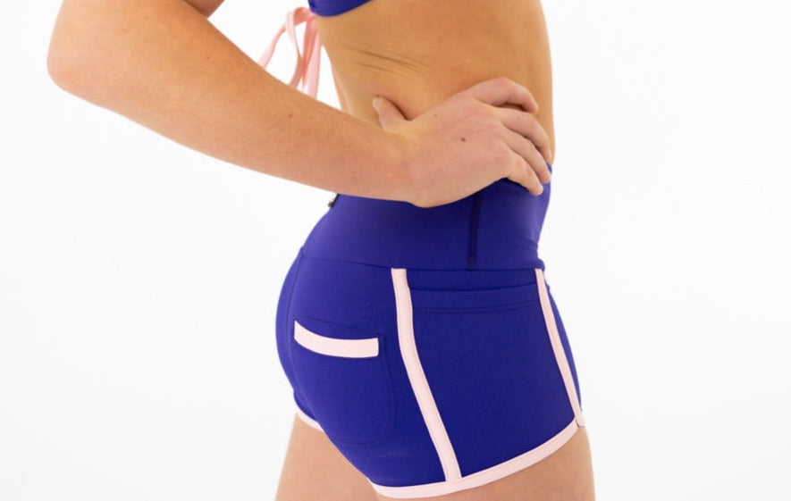 Energy Short - Dusk Blue & Baby Pink