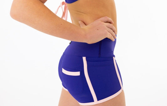 Energy Short - Dusk Blue & Baby Pink