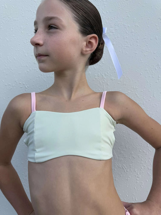 Capri Crop – Pistachio & Baby Pink