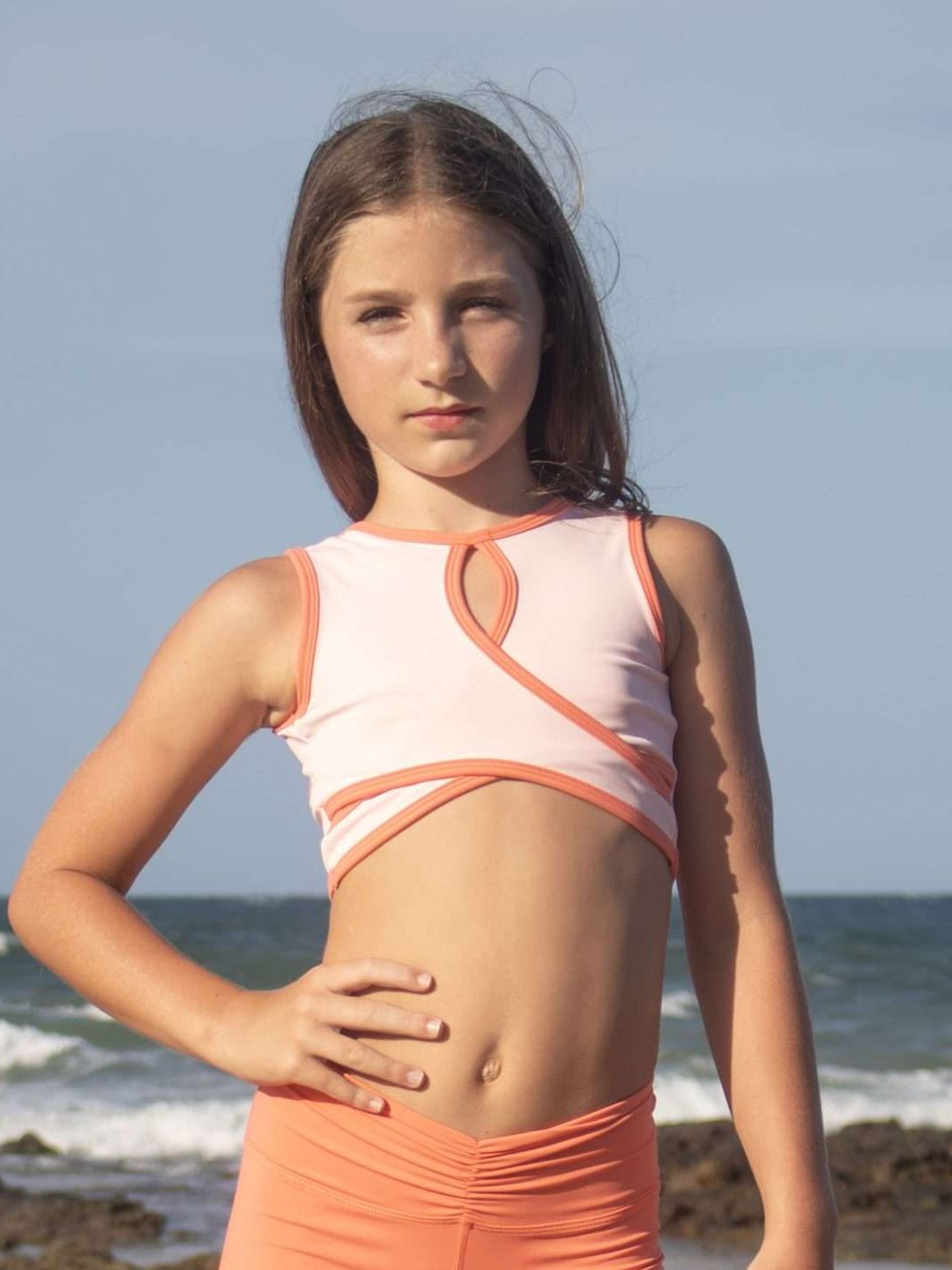 Infamous Crop – Baby Pink & Tuscan Orange