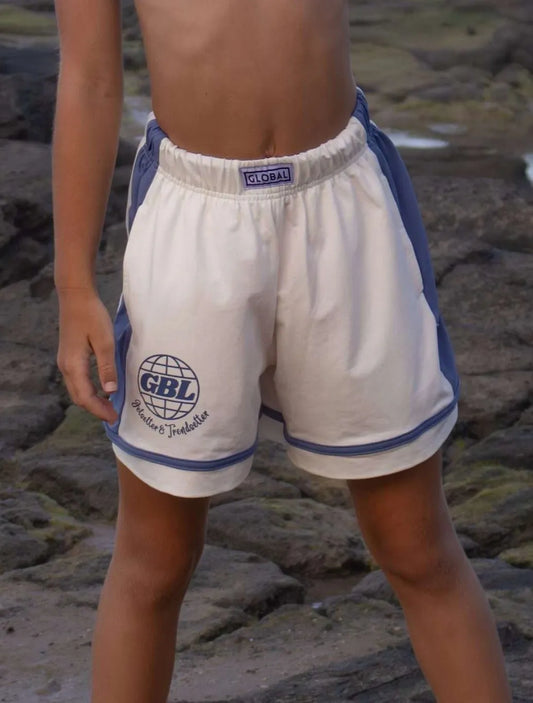 Jetsetter Shorts – White & Blue