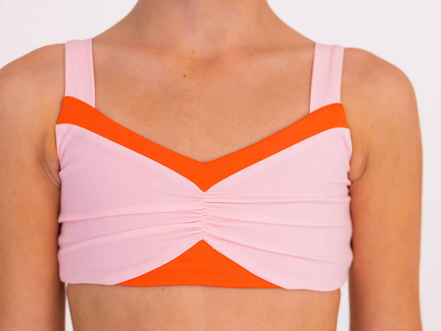 Inlet Crop - Baby Pink & Chilli Red