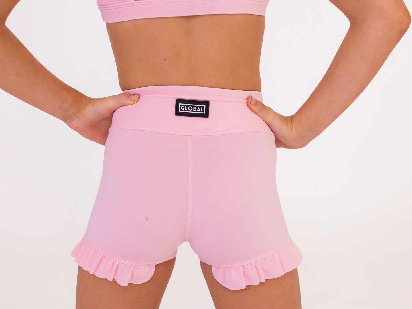 Frilled Bike Shorts – Baby Pink
