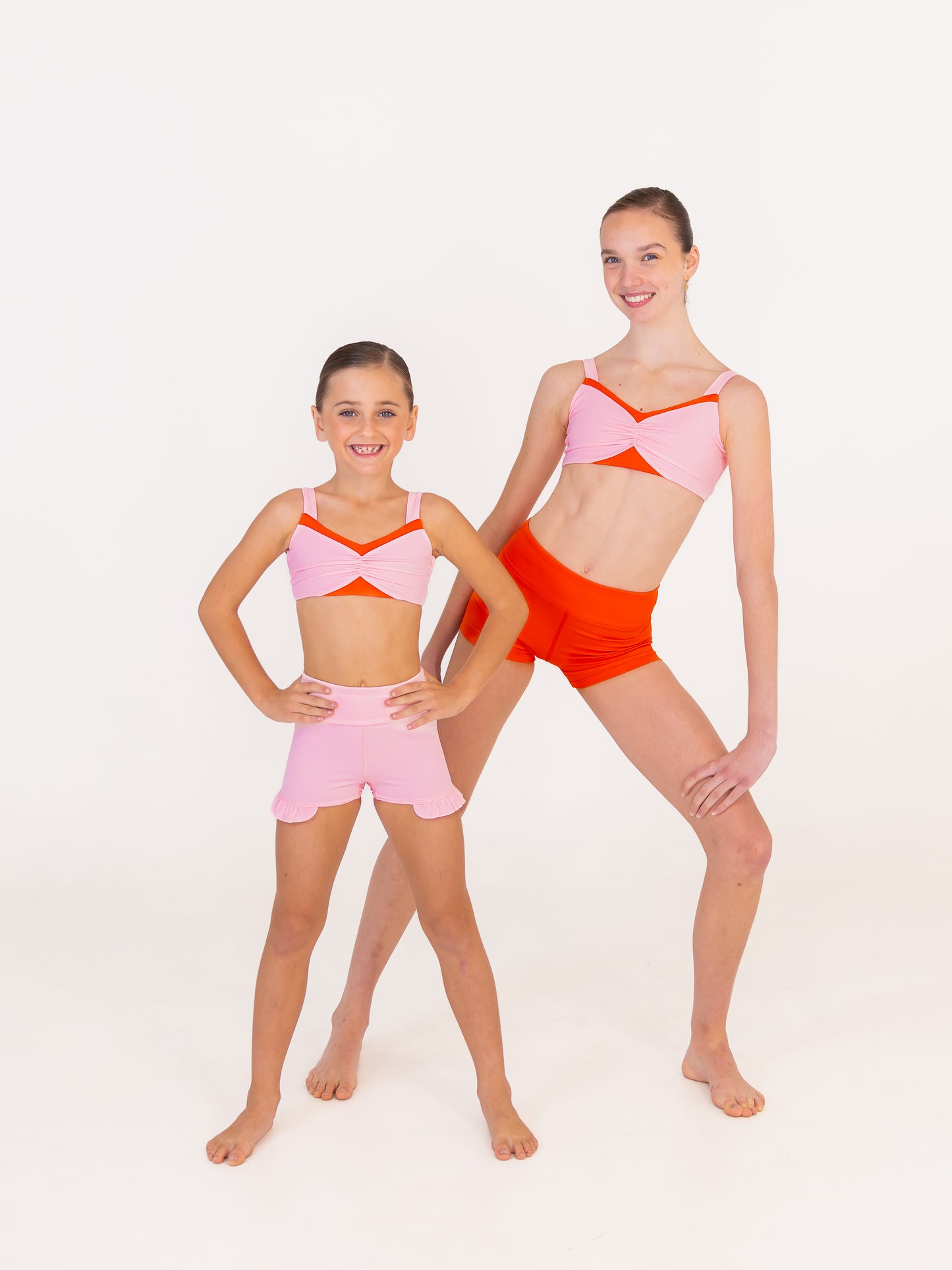 Inlet Crop - Baby Pink & Chilli Red