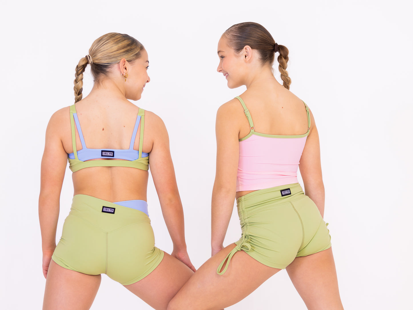 The Global Tank - Baby Pink & Verde Green