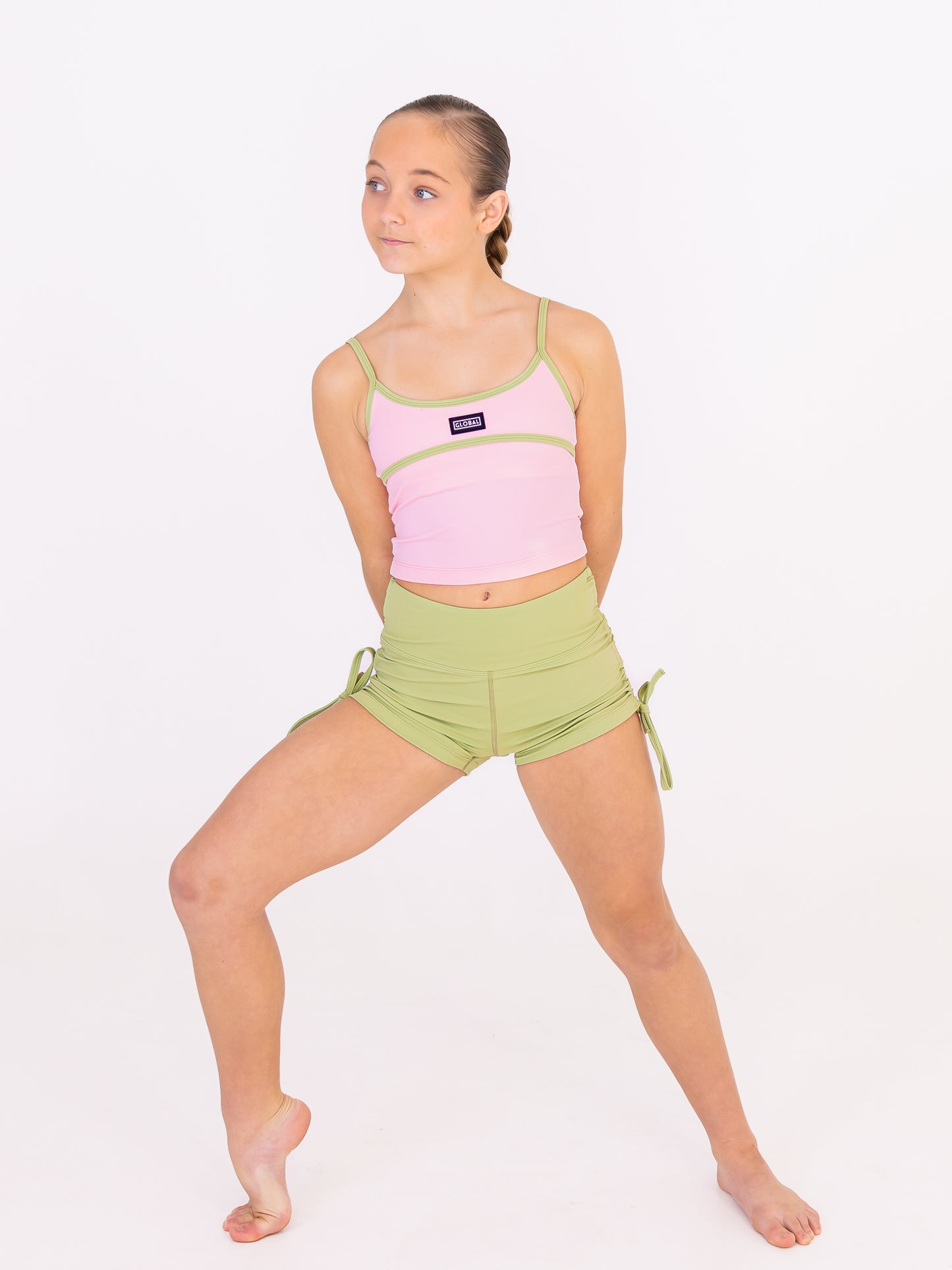The Global Tank - Baby Pink & Verde Green