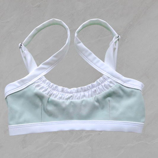 Ruche Crop - Pistachio & White