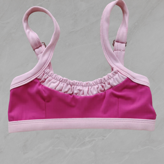 Ruche Crop - Baby Pink & Berry